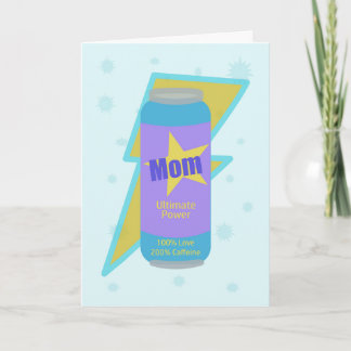 Cartão Feliz Aniversário Mãe Energizado Poder Amor Cafeín