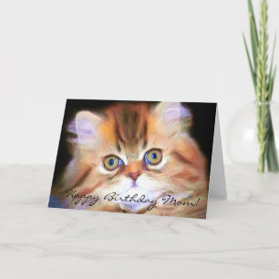 Cartão Feliz Aniversário, mãe Kitten