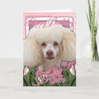 Cartão Feliz aniversário Mãe - Poodle