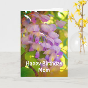 Cartão Feliz Aniversário Mãe Wisteria Flower Card