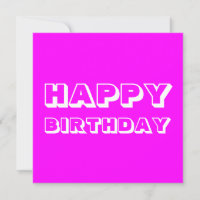 Feliz Aniversário, magenta cor-de-rosa branco, mod