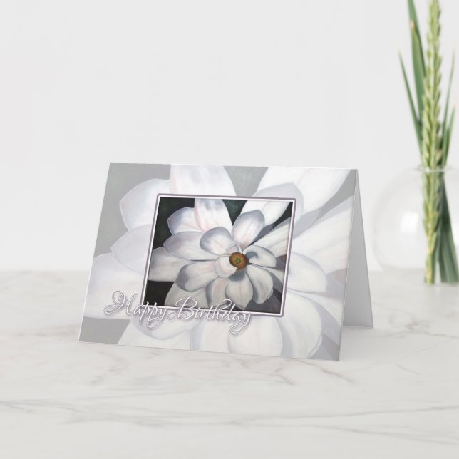 Cartão Feliz Aniversário Magnolia (Frente)