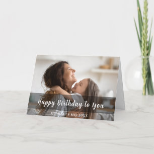 Cartão Feliz Aniversário Mamãe Design Moderno de Letra