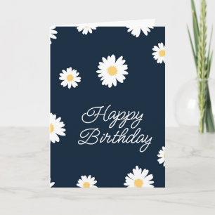 Cartão Feliz Aniversário   Margarida em Azul