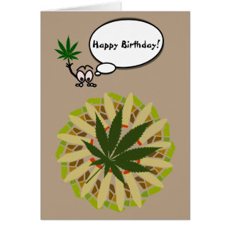 Cartão Feliz aniversário - Marijuana Humor