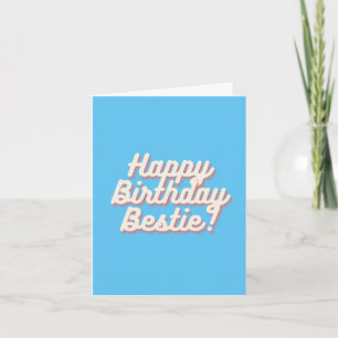 Cartão Feliz Aniversário Melhor Amiga   Azul Brilhante