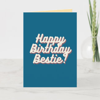 Cartão Feliz Aniversário Melhor Amiga | Azul-turquesa