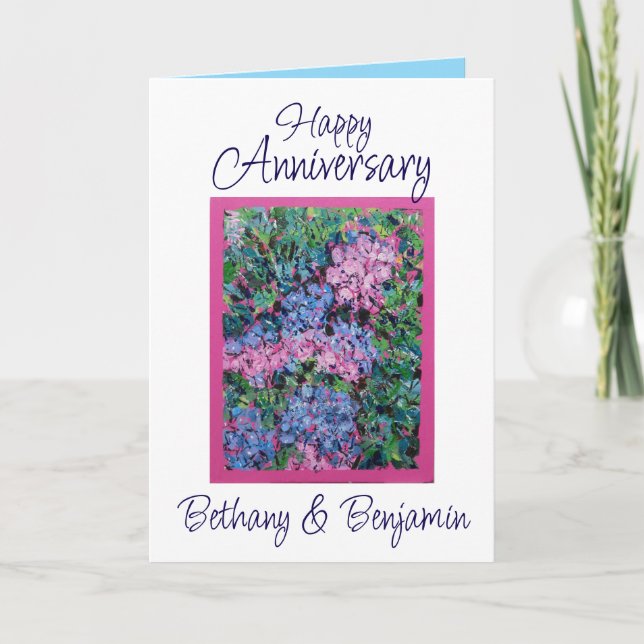 Cartão Feliz Aniversário Melhor Deseja Cozy Hydrangeas (Frente)