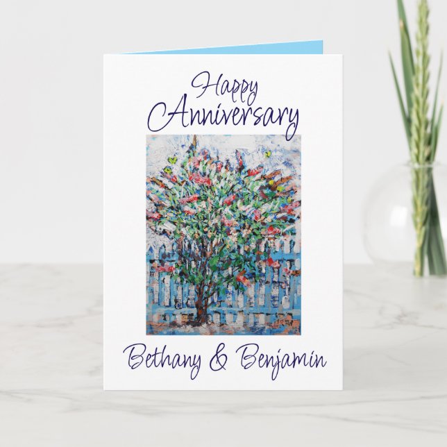 Cartão Feliz Aniversário Melhores Desejos Borboleta Bush (Frente)