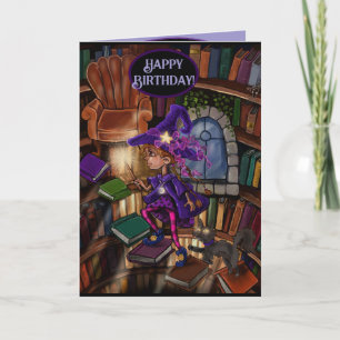 Cartão Feliz Aniversário Menina Bruxa, Deixe sua Magia Br