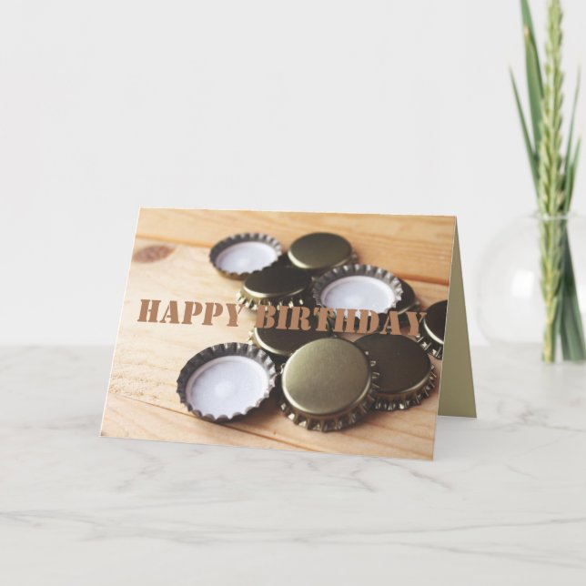 Cartão Feliz aniversário, Mestre de cerveja (Frente)