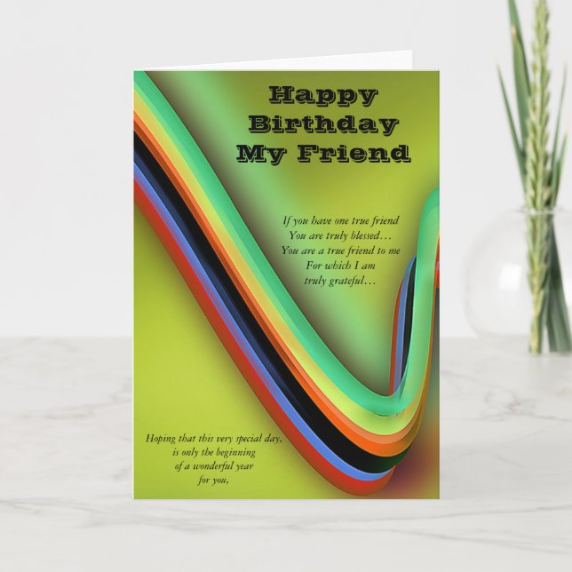 Cartão Feliz Aniversário Meu Amigo (Frente)