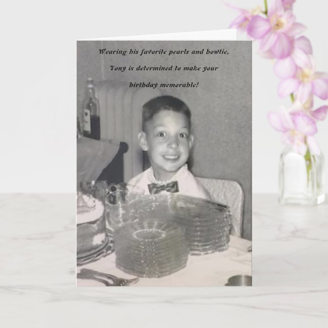 Cartão Feliz aniversário, meu amigo fashionista (Orquídea)