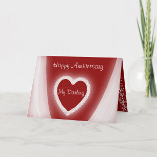 Cartão Feliz Aniversário Meu Querido Coração Vermelho Rom
