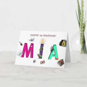 Cartão Feliz aniversário Mia Card