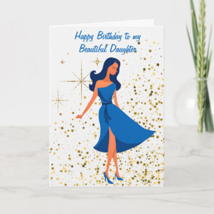 Cartão "Feliz Aniversário Minha Linda Filha"
