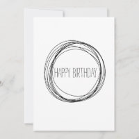 Feliz Aniversário Minimalista Preto e Branco