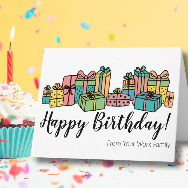 Cartão Feliz Aniversário Moderno Divertimento Colorido (Cute Simple Modern Bright Colorful Happy Birthday Card)
