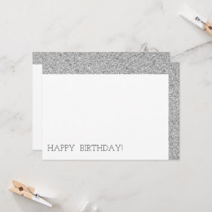 Cartão Feliz Aniversário Moderno Luxúria Costeira Glitter