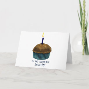 Cartão Feliz aniversário Muffin