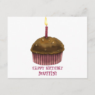 Cartão Feliz aniversário Muffin