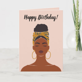 Cartão Feliz Aniversário Mulher Negra