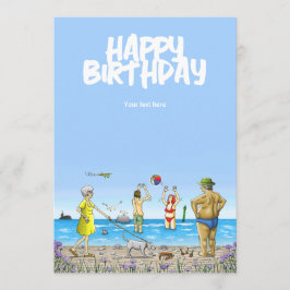 Cartão Feliz Aniversário na Praia
