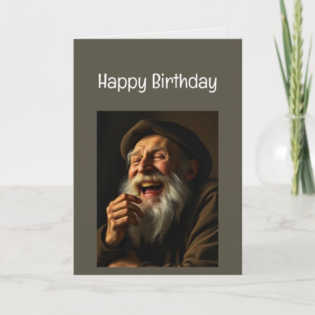 Cartão Feliz Aniversário Não Velho Pensamento Jovem (Frente)