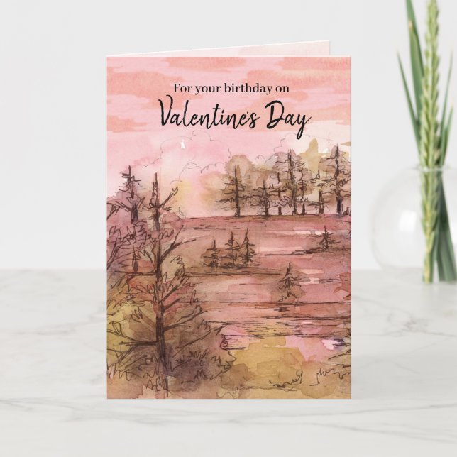 Cartão Feliz Aniversário nas Montanhas do Sol Dia de os n (Frente)