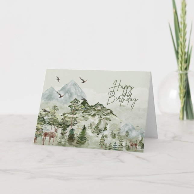 Cartão Feliz Aniversário Natureza e Sobrevoos (Frente)