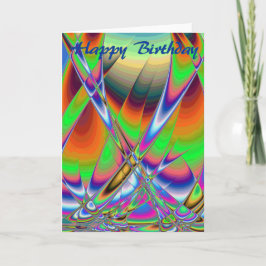 Cartão Feliz Aniversário Navegando Barcos em Rainbows