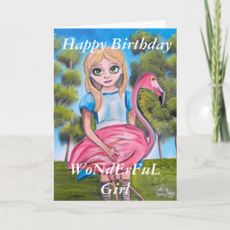 Cartão Feliz aniversário, NdErFuL Menina Alice no País da
