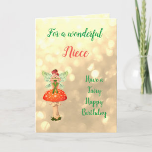 Cartão Feliz aniversário Niece Fairy design