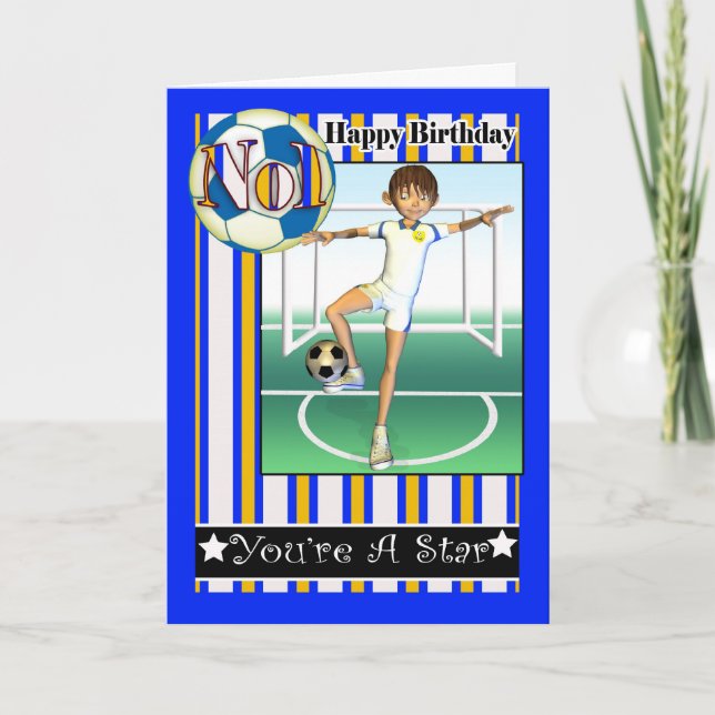 Cartão Feliz Aniversário, No1 Futebol, Futebol (Frente)
