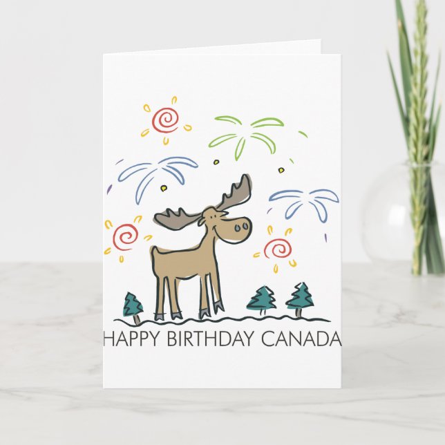 Cartão Feliz aniversário no Canadá (Frente)