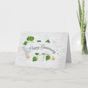 Cartão Feliz Aniversário No Pergaminho Da Árvore De Anive