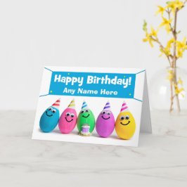 Cartão Feliz Aniversário Nome Personalizado Humor do Ovo