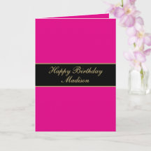 Feliz Aniversário Nome Rascunho Rosa Preto Dourado