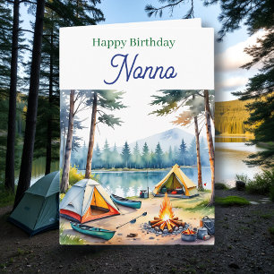 Cartão Feliz Aniversário Nonno   Poema de Acampamento
