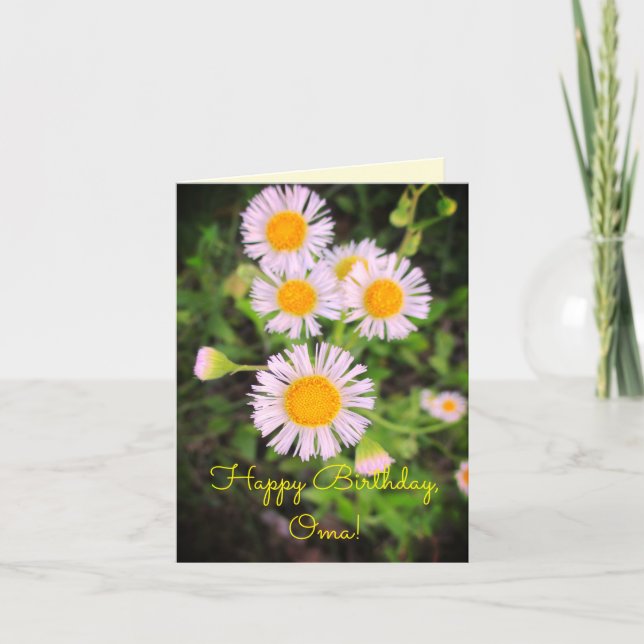Cartão Feliz aniversario, Oma! Tenha um dia bonito! (Frente)