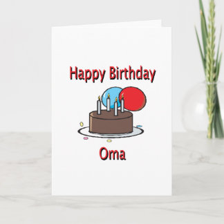 Cartão Feliz Aniversário Oma Vovó Alemã Design de Anivers