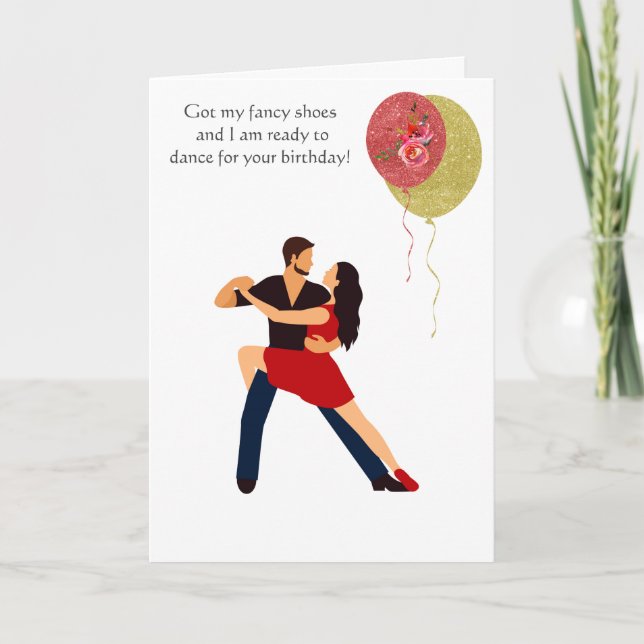 Cartão Feliz aniversário! - os Calçados de dança (Frente)