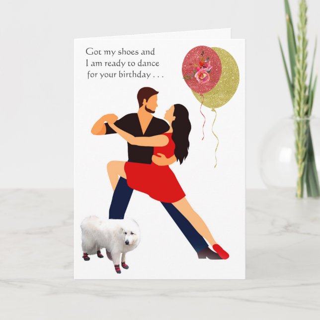 Cartão Feliz Aniversário - os Sapatos Vermelhos (Frente)