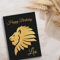 Feliz Aniversário Ouro Leão Zodíaco Horóscopo Pret