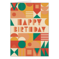 Feliz aniversário. Padrão geométrico vermelho-amar