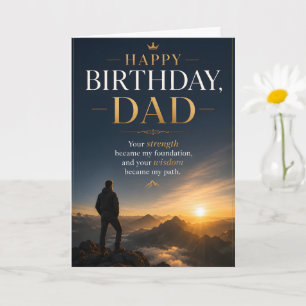 Cartão Feliz Aniversário Pai, Montanha Inspiradora
