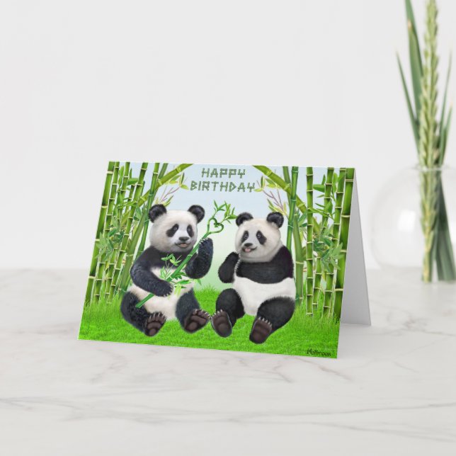 Cartão Feliz Aniversário Panda (Frente)