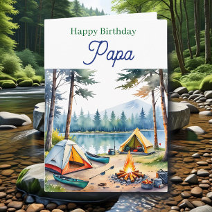Cartão Feliz Aniversário Papai    Caixa de Iscas de Pesca
