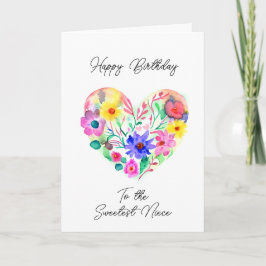 Cartão Feliz aniversário para a mais doce sobrinha