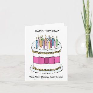 Cartão Feliz aniversário para a mamãe bebê